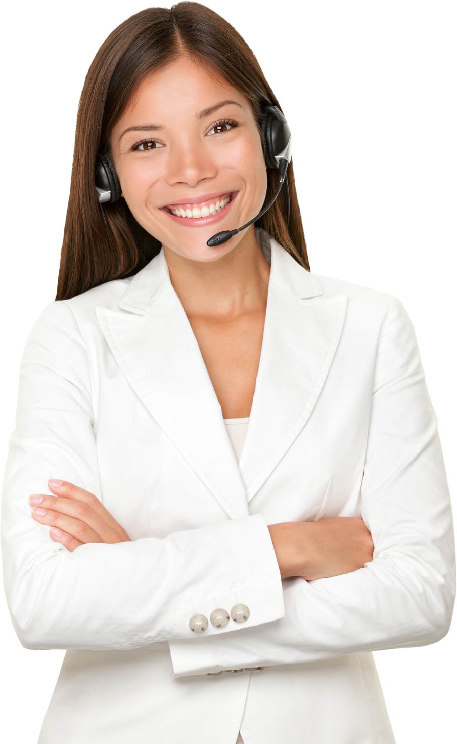 Cheerful Asian Call Operator